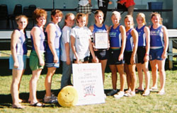 Image of the Girl's Jr. Varsity winning team CNS, presented by 2006 honoree, Mr. John Convertino