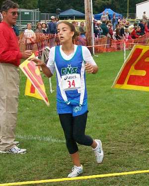 Image of the Monsignor Francis J. Willenburg Girls Modified race winner Marissa Colburn from Cicero-North Syracuse
