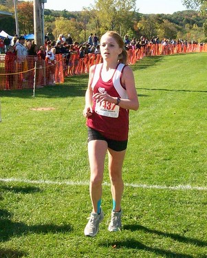 Image of the Utica Police and Fire Fighters Memorial Girls JV race winner Blake Colyer from Scotia-Glenville
