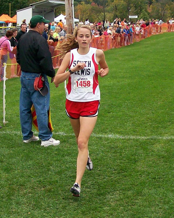 Image of the Lions Club Girls Varsity race winner Victoria Campanian from South Lewis