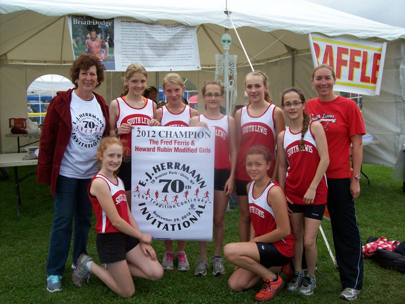 Image of the Fred Ferris and Howard Rubin Girls Modified winning team South Lewis
