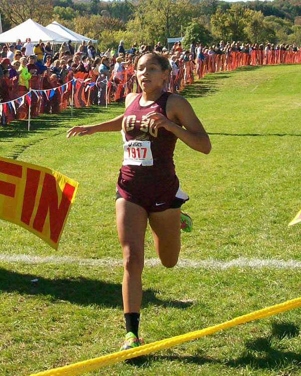 Image of the Dave D'Alessandro Girls Varsity race winner Talya Williams from Notre Dame-Bishop Gibbons