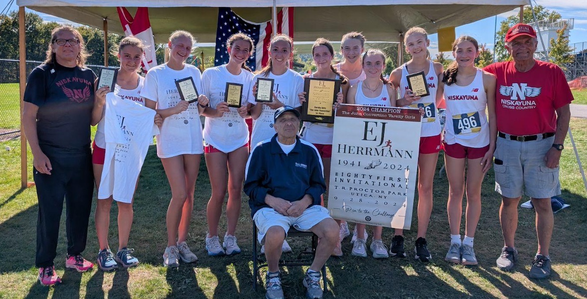 Image of the John Convertino Girls Varsity winning team Niskayuna, presented by Mr. John Convertino